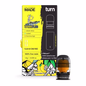 1.0g pod | turn x MADE | spark plug | live resin | hybrid 50/50 |